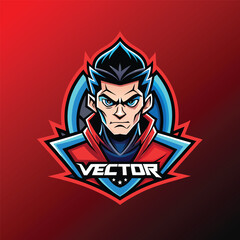 Trendy Mascot of Man Vector Logo Icon Design