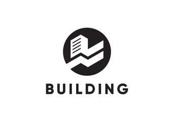 simple building logo. city, hotel, apartment icon vector design	
