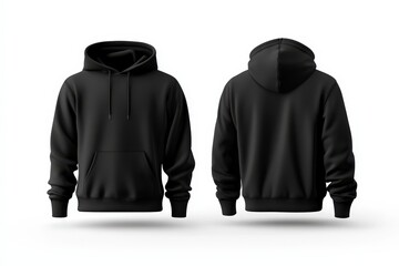 Black Hoodie with Front and Back View Display