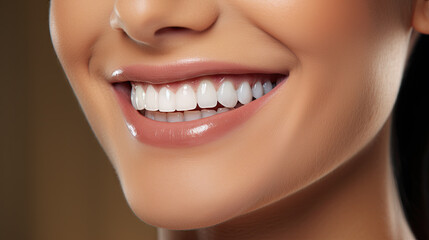 Fototapeta premium Close up of a woman's healthy white teeth