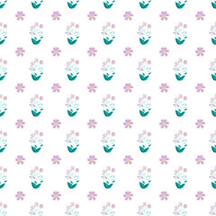 Free vector Flat small flowers pattern design
