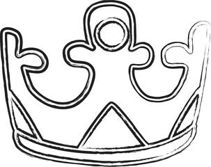 Royal crown painted by grunge brush. Element for design