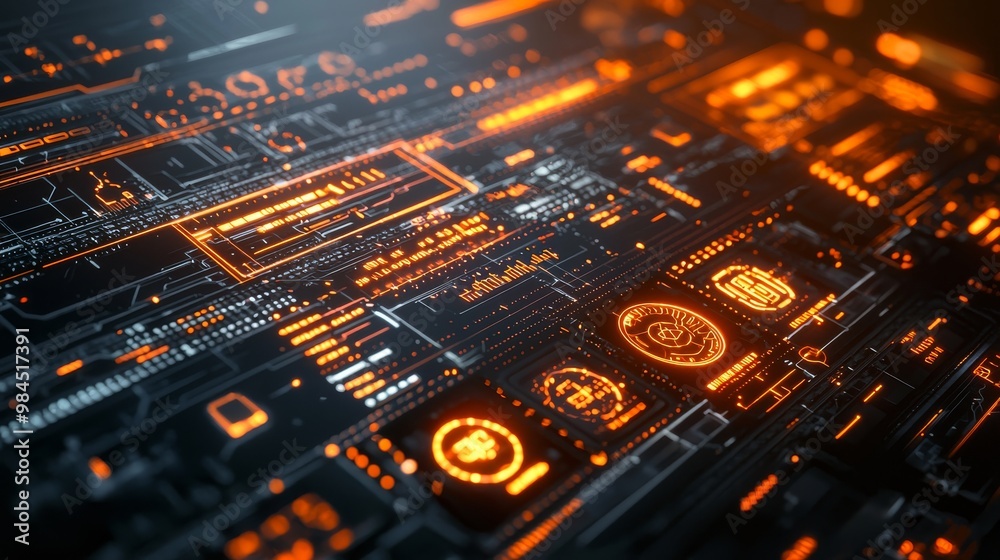Poster analytical and data-driven digital interface.