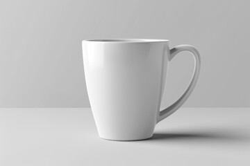 Obraz premium White coffee mug standing on a white table