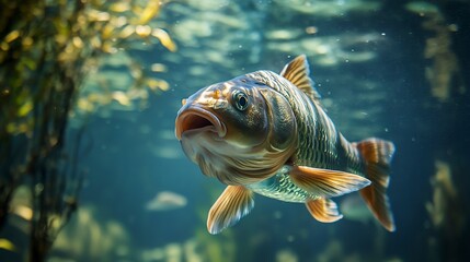 Obraz premium Underwater photo of a carp