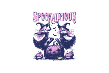 Spookalicious, Halloween Witch PNG Sublimation T shirt Design