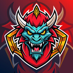 Dragon Mascot e sport emblem