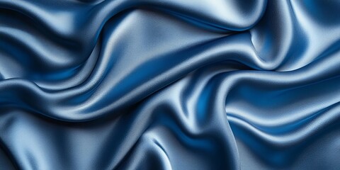 Obraz premium Soft Blue Satin Draped and Flowing in Gentle Waves