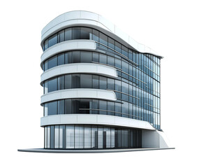 Modern building on transparent background