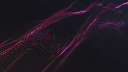 Futuristic particle wave. Abstract technology background. Big data visualization. Vector illustration