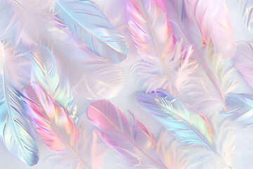 Fototapeta premium Colored gradient feather backgrounds close up