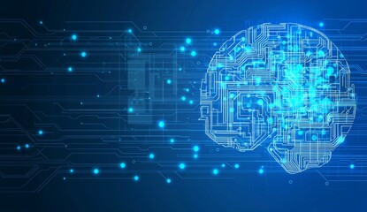 Fototapeta premium The human brain interface is composed of circuits from stock