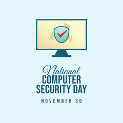 vector graphic of National Computer Security Day ideal for National Computer Security Day celebration.