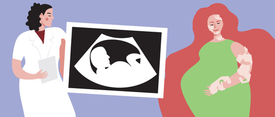 African Woman and Signal for Help with Hand, Flat Vector Stock Illustration for Victims of Domestic Violence