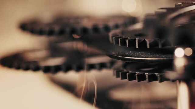 Abstract Industrial Mechanic Turning of Clock Gears