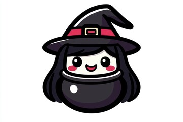 Cute Witch in a Cauldron for Halloween