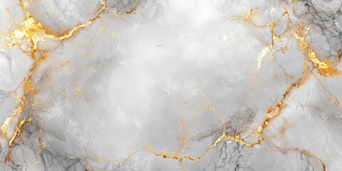 Elegant White Marble with Golden Veins Texture Design