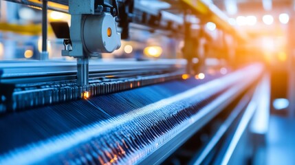 Automated Quality Assurance in Textile Production, showcasing advanced machinery and processes ensuring fabric integrity and precision in manufacturing environments.