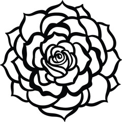 A simple rose mandala design silhouette vector style