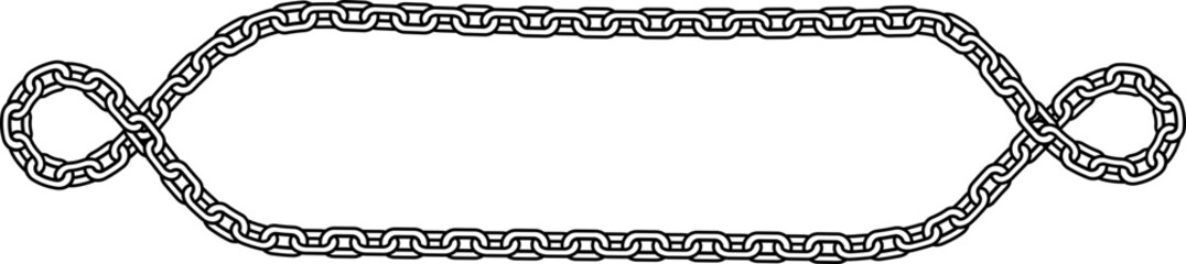 Chain frame corner, coiled into a spiral shape.