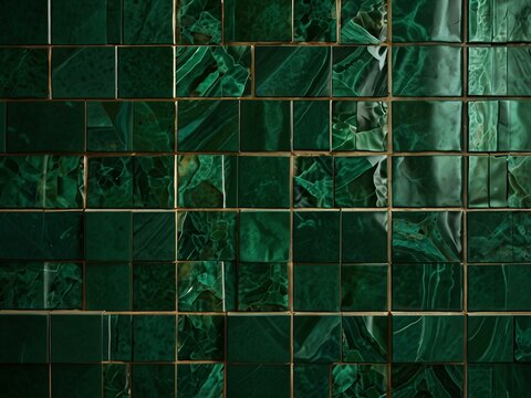 Emerald green tile wall pattern.