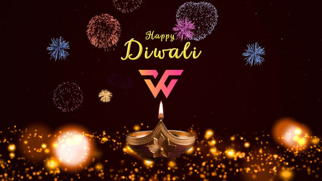 Diwali Fireworks Intro Logo Reveal Horizontal Portrait Vertical