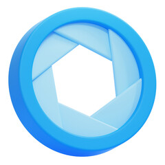 PNG 3D Aperture Icon Isolated on a White Background
