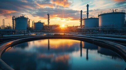 Fototapeta premium Biofuels integration in the oil industry for a greener, sustainable energy future