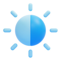 PNG 3D Brightness Icon Isolated on a White Background