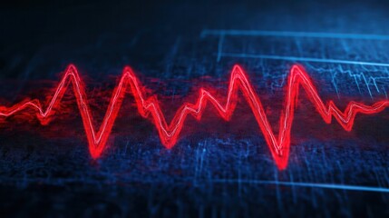 Obraz premium Blood pressure with a clear visual of a heartbeat, showing the connection between heart rate and pressure