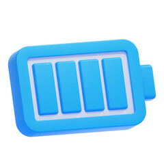 PNG 3D Full Battery Icon Isolated on a White Background