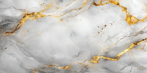Obraz premium Elegant White Marble with Gold Veins Textured Background