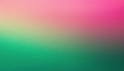 Obraz premium Soft Gradient Bliss. Smooth Transition from Calming Forest Green to Dreamy Blush Pink in a Minimalist Abstract Stock Background. Grainy Retro Noise Banner Texture Web Design Copy Space Poster Backdrop