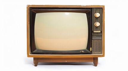 Old fashion retro vintage television isolated on white background 