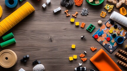 A beautifully styled game night scene featuring a multi-player board game spread across a wooden dining table, with vibrant game pieces and snacks arranged invitingly, surrounded by stylish decor.