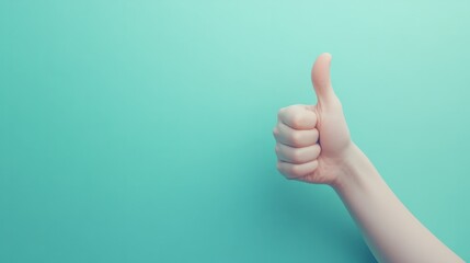 Thumbs-up emoji on a soft pastel green background, showing approval and positivity, ideal for encouraging visuals.