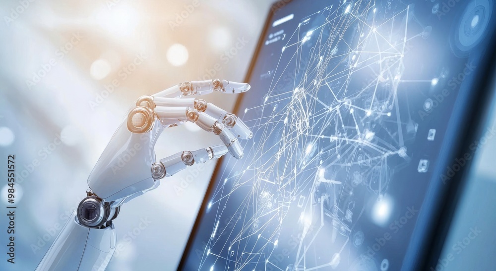 Poster using virtual screen interface to control automation robotics arms machines in intelligent factory i