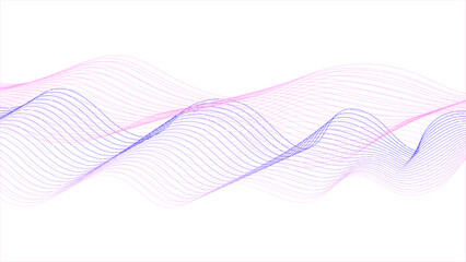 Abstract colorful transparent lines wavy flowing smoke isolated on white background. Wave on white background.		