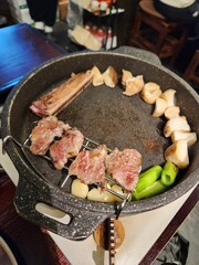 grilled meat with vegetables