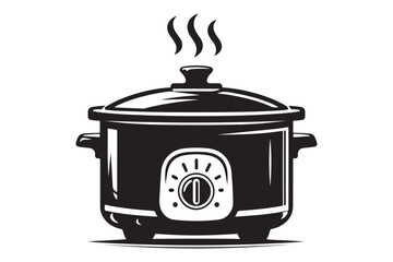 Clean Rice Cooker Silhouette Illustration in Vector