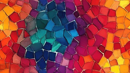 Mosaic design featuring a vibrant gradient background