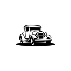 classic car logo on white background