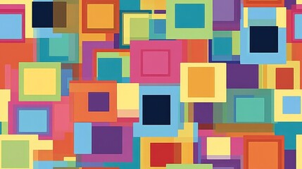 Seamless background pattern featuring a variety of colored squares