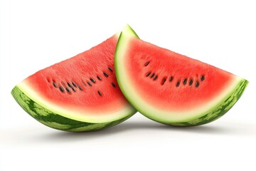 Sliced watermelon on white background