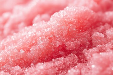 Pink and red fruit extract body scrub for skin care.