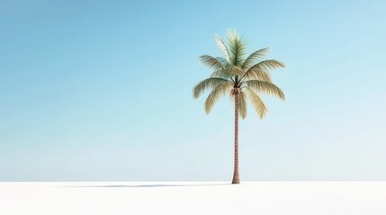 Obraz premium a tropical coconut tree, minimal