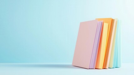 Business documents, organized in folders, 3D illustration, copy space for text,