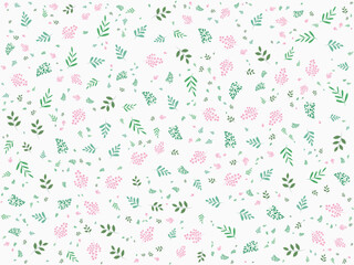 Cute floral background vector, white daisy flower print, wallpaper with random doodles, seamless repeat pattern.