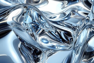 Shiny chrome or glass abstract shapes and forms