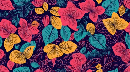 Seamless pattern showcasing a mix of styles in vibrant colors